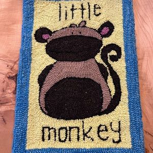 Little Monkey rug hooking piece